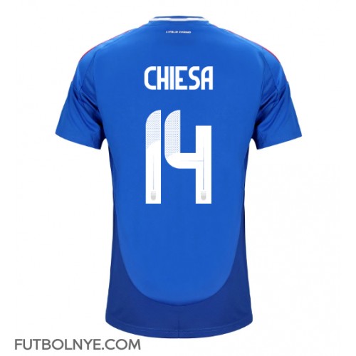 Camiseta Italia Federico Chiesa #14 Primera Equipación Eurocopa 2024 manga corta